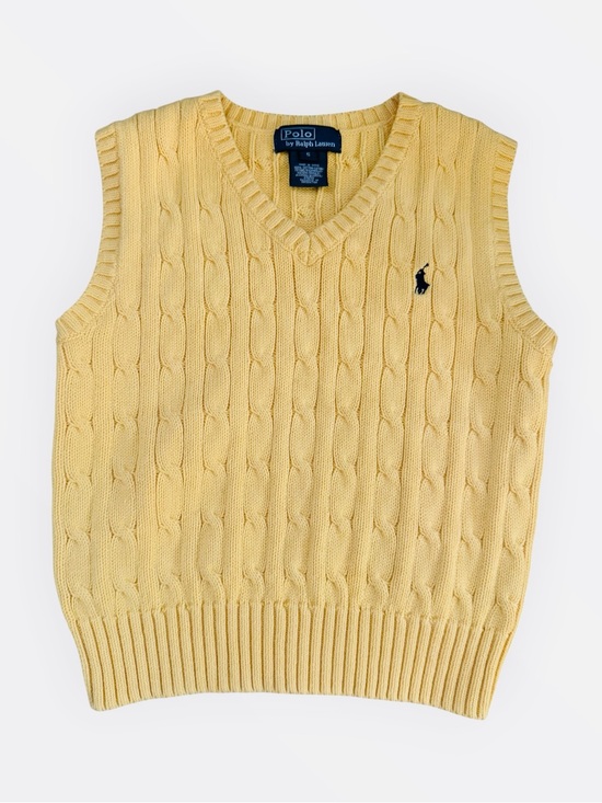 Ralph Lauren Other - Boys Ralph Lauren Yellow Cable-Knit V-Neck Sweater Vest